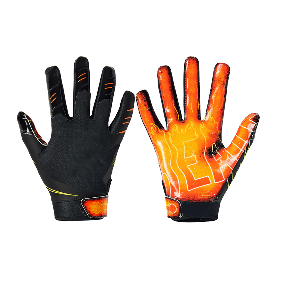 Black receiver gloves custom logo american football gloves