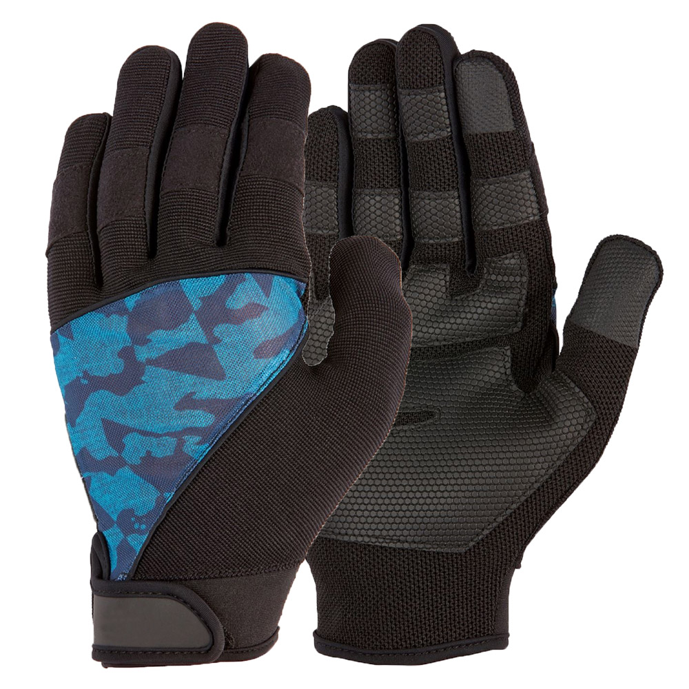 Camo Bicycle gloves non slip grip dots durable training mechanic gloves for sale