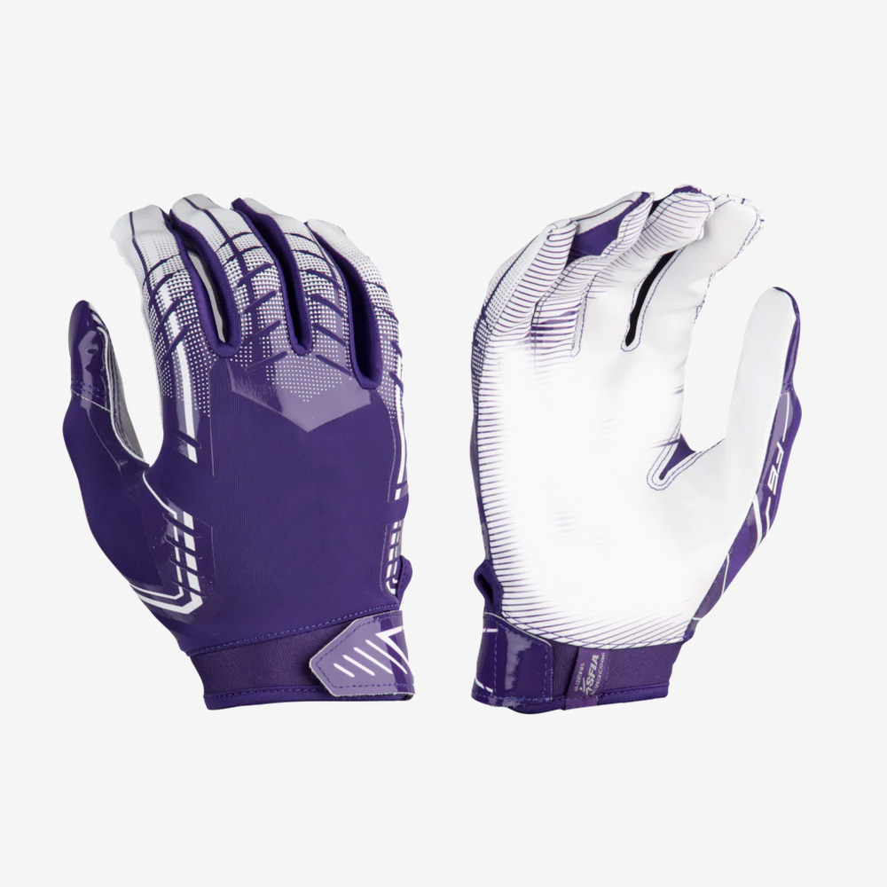 Purple American football gloves sticky football receiver gloves
