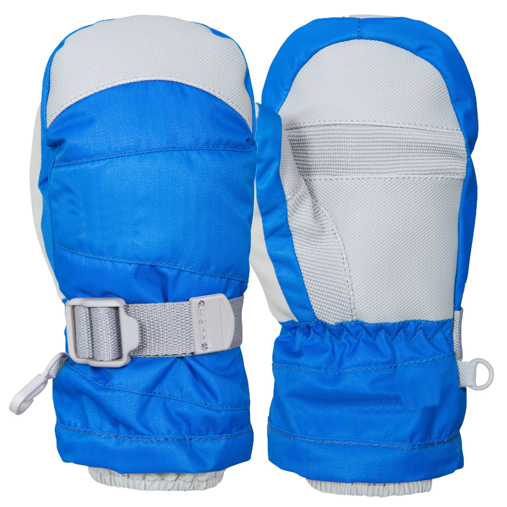 Windproof kids ski mittens blue durable&waterproof boys ski gloves warm sale
