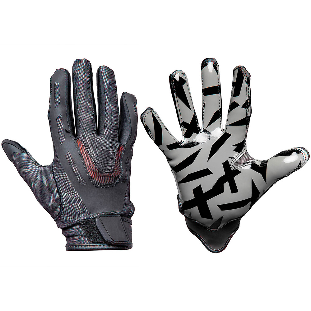Sticky palm ventilated back secure fit American football gloves keep hands cool and fresh