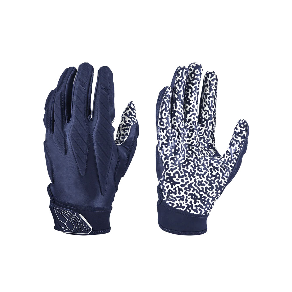 Navy  padded football receiver gloves sticky football gloves