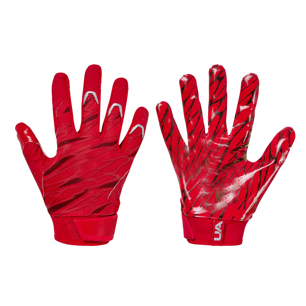 Red football gloves sticky american football reciever gloves