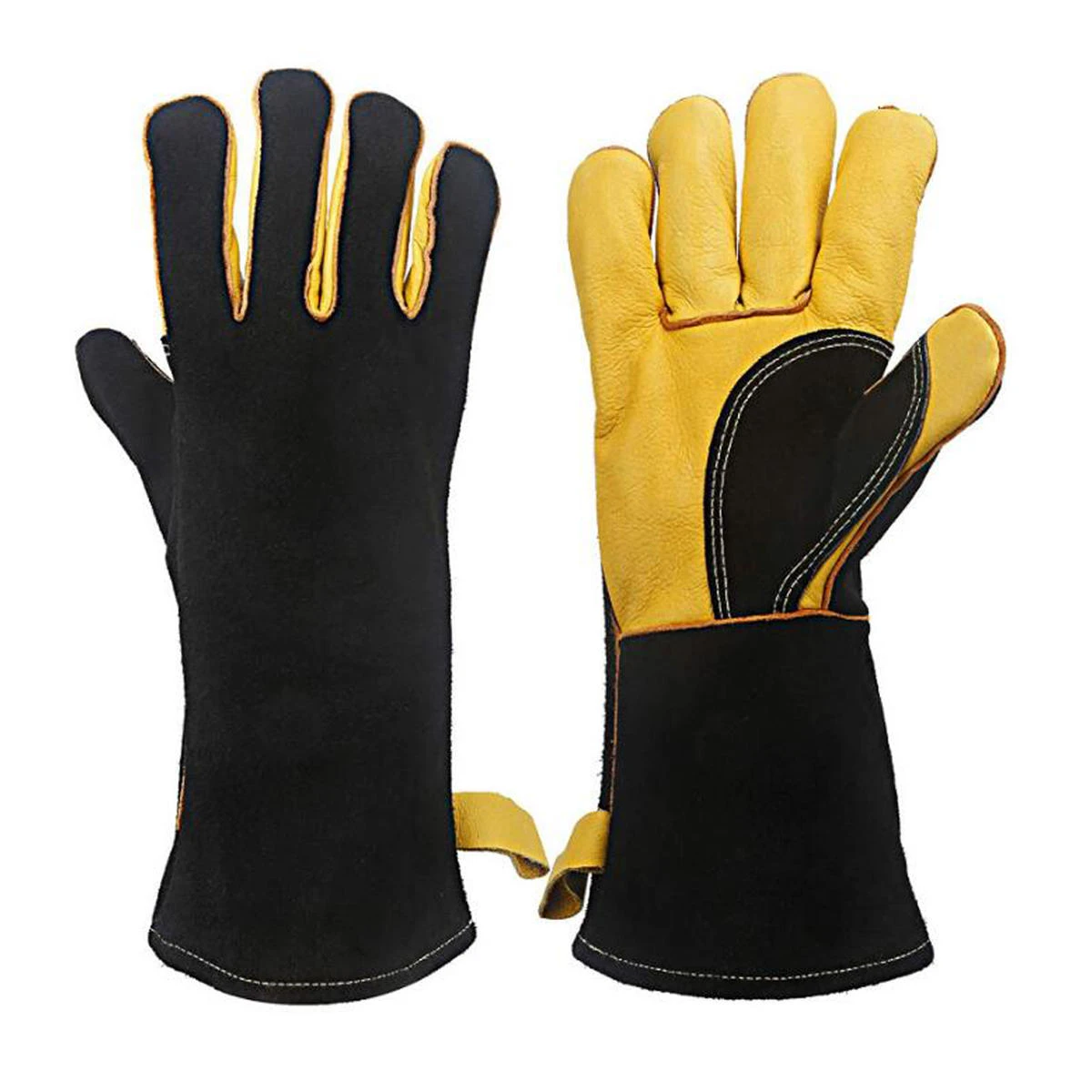 Leather labor gloves heavy duty outdoor protective garden gloves
