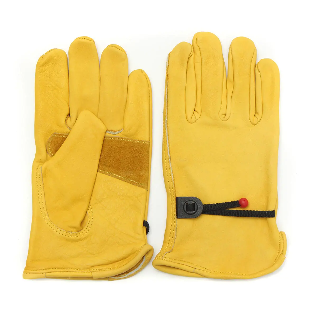 Yellow leather durable construction work gloves All-purpose safety gloves