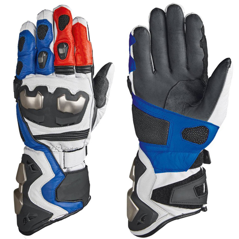 Hot sale highly abrasion-resistant leather colourfast&sweat-proof motorcycle gloves