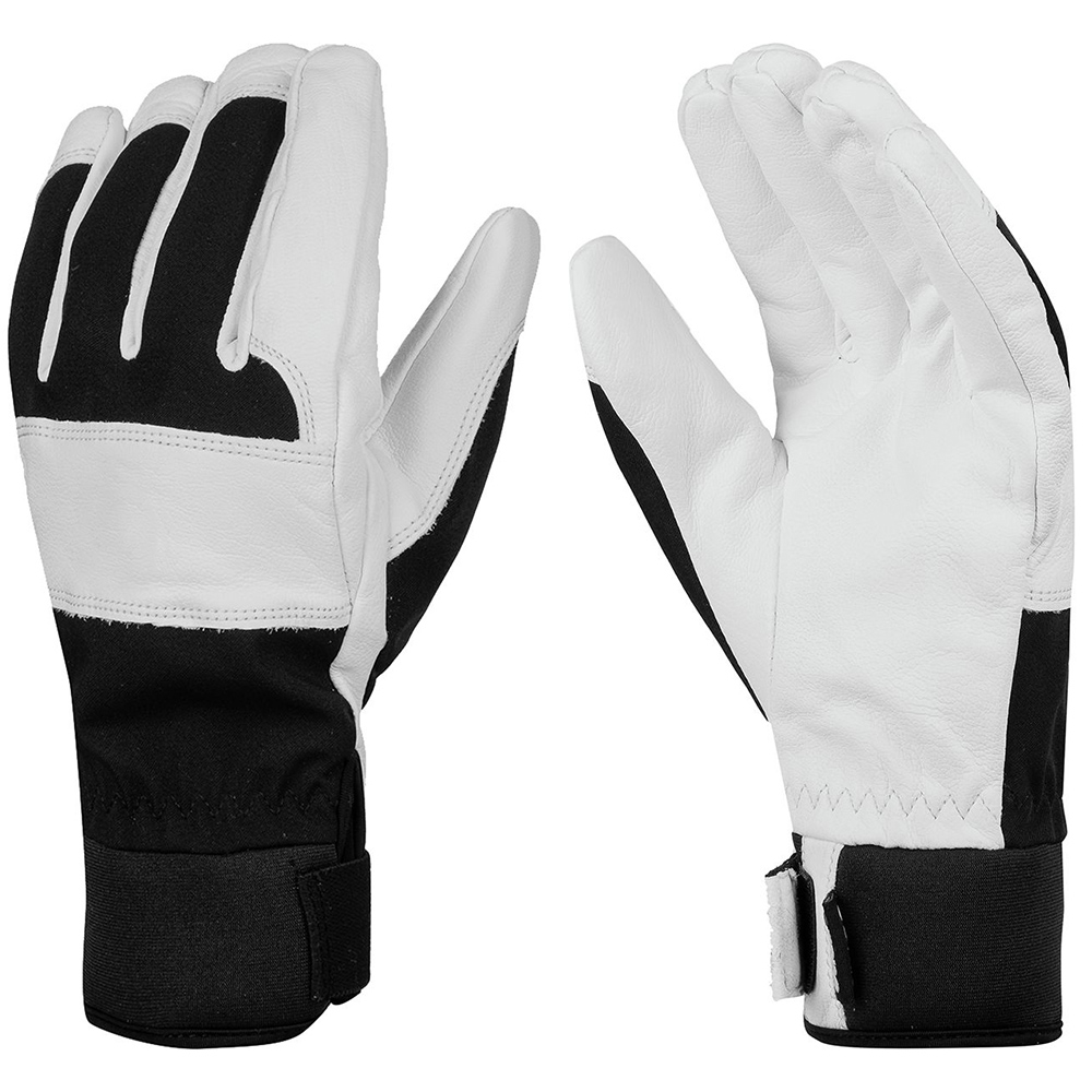 Good price light insulation weatherproof leather palm ski gloves