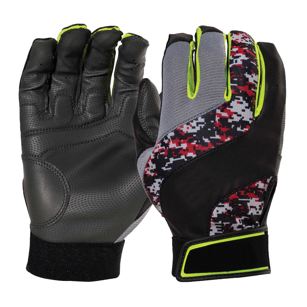 Adult batting gloves black digital premium leather shock-proof grip batting gloves