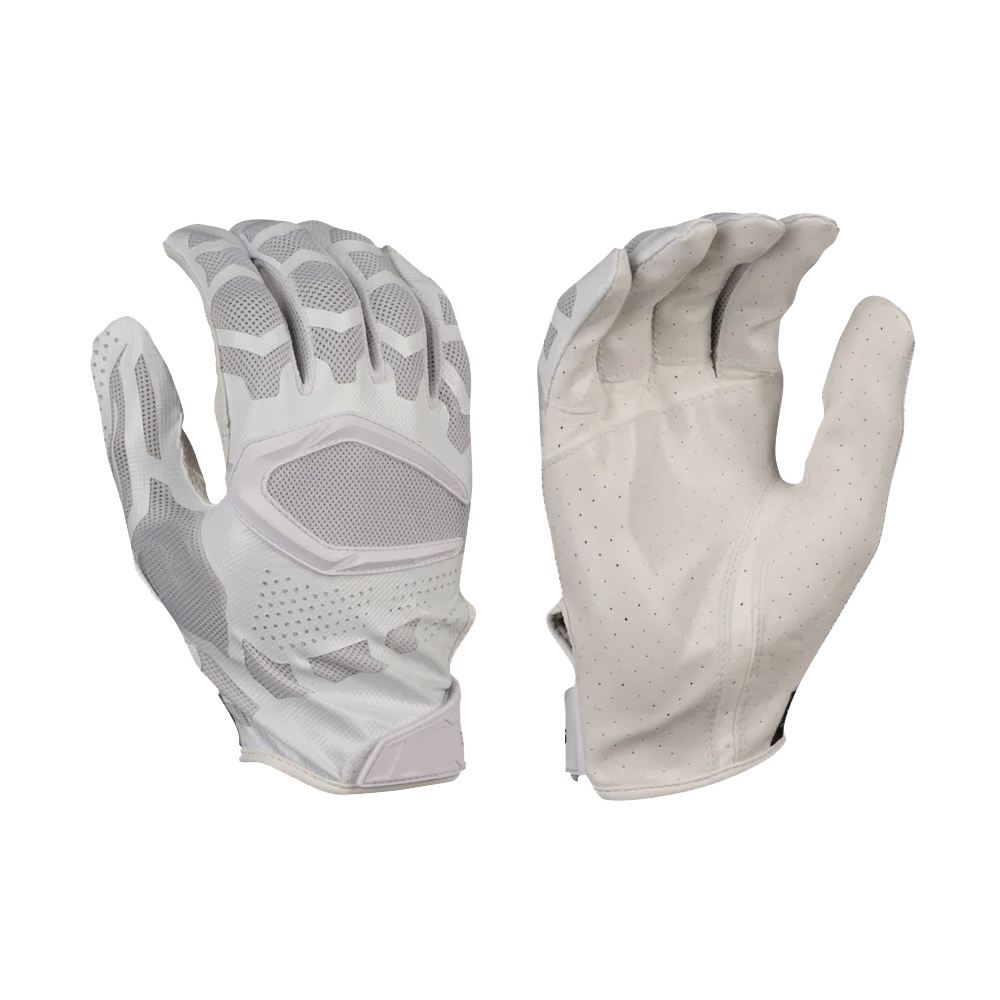 Professional football receiver gloves custom logo white receiver gloves