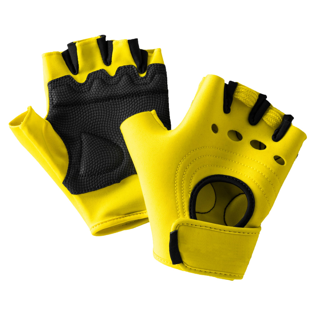High quality Yellow soft with grip gym fitness gloves fitness sports accessory gloves