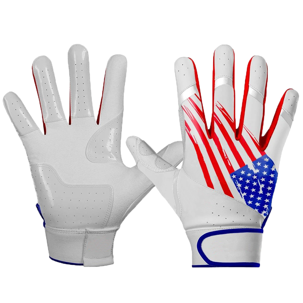 High quality Gel sticky palm batting gloves sports batting gloves with flag print