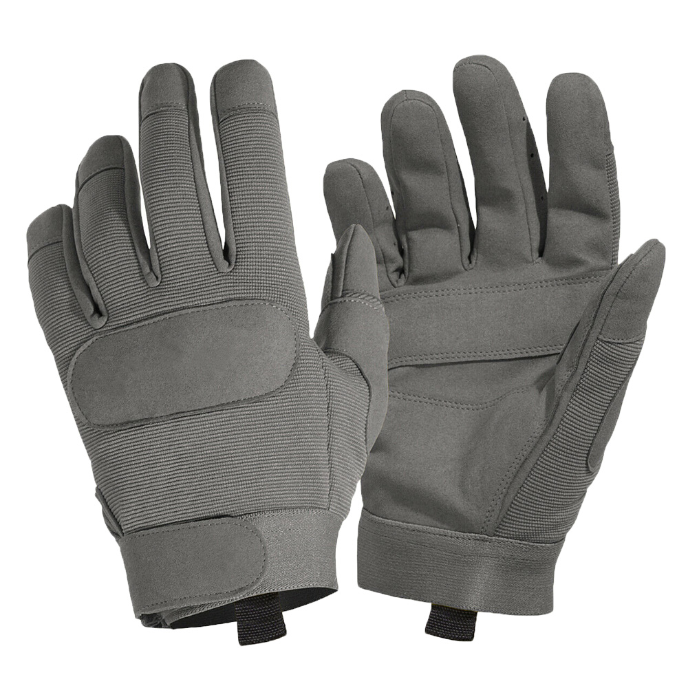 Gray synthetic leather durable mechanic gloves breathable protective work gloves