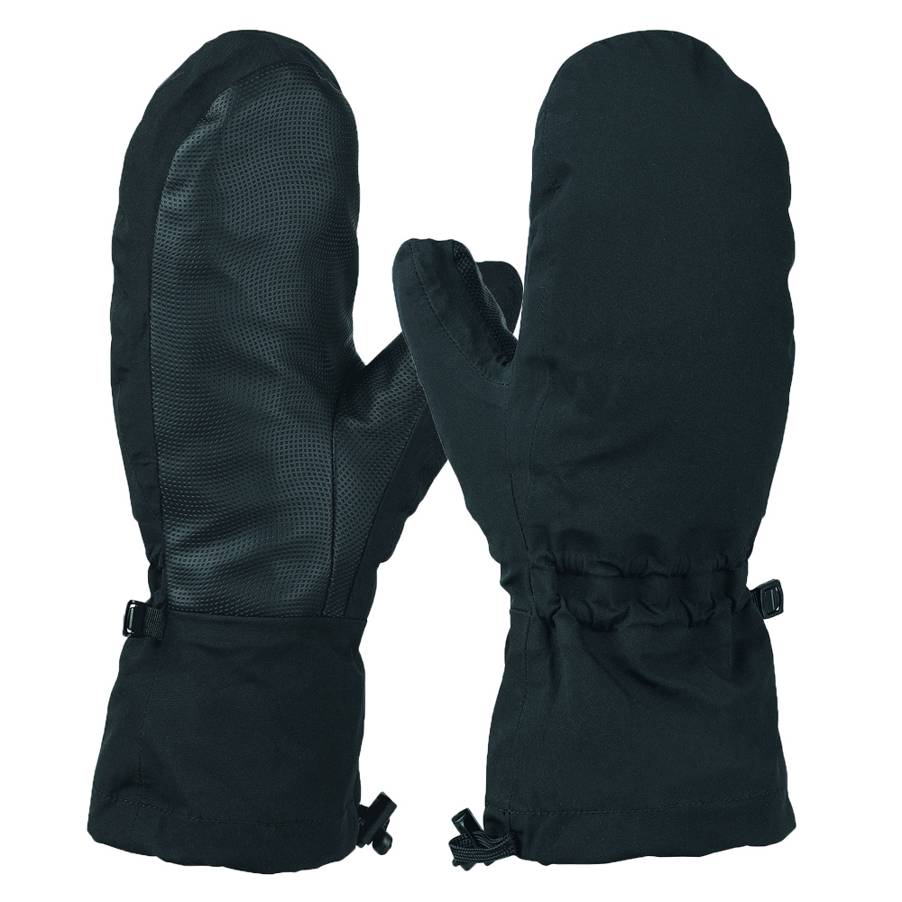 Unisex whole black ski touring gloves customized digital leather water resistant ski mittens