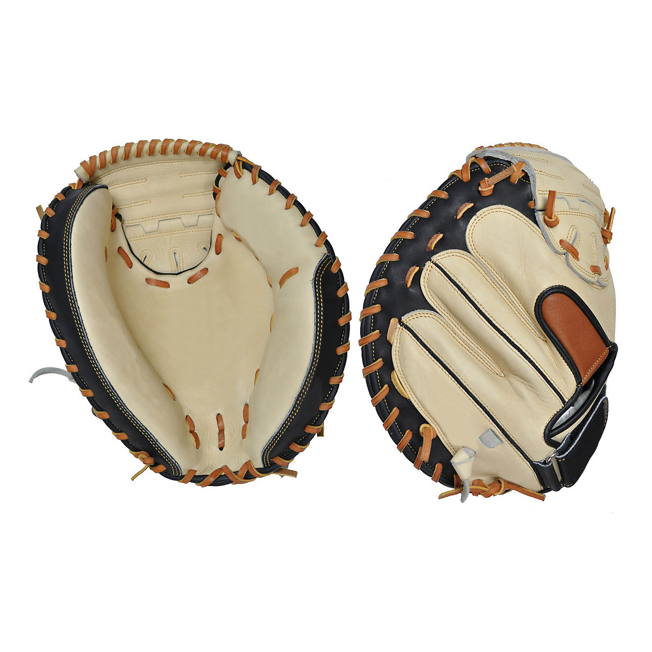 High quality smooth leather youth catcher's mitt deep pocket with finger pad 31.5 inch