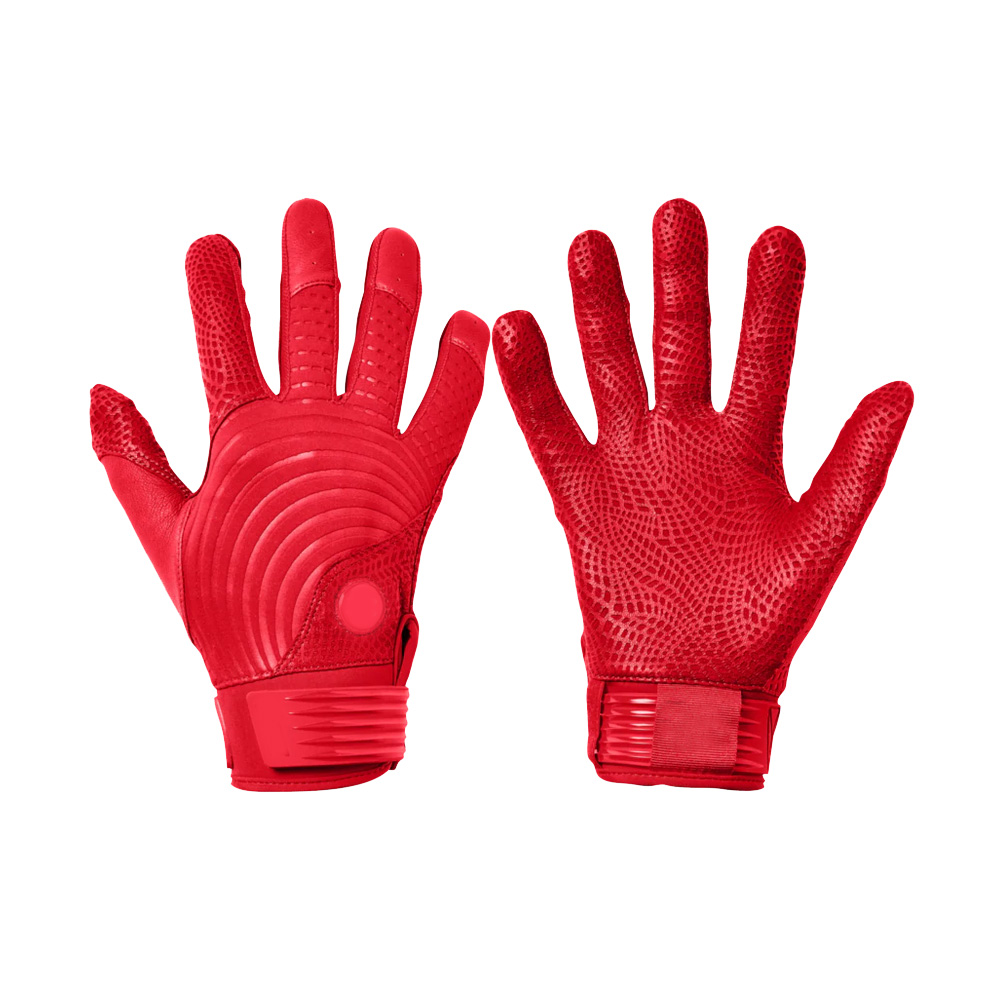 High quality leather batting gloves red batting gloves adult