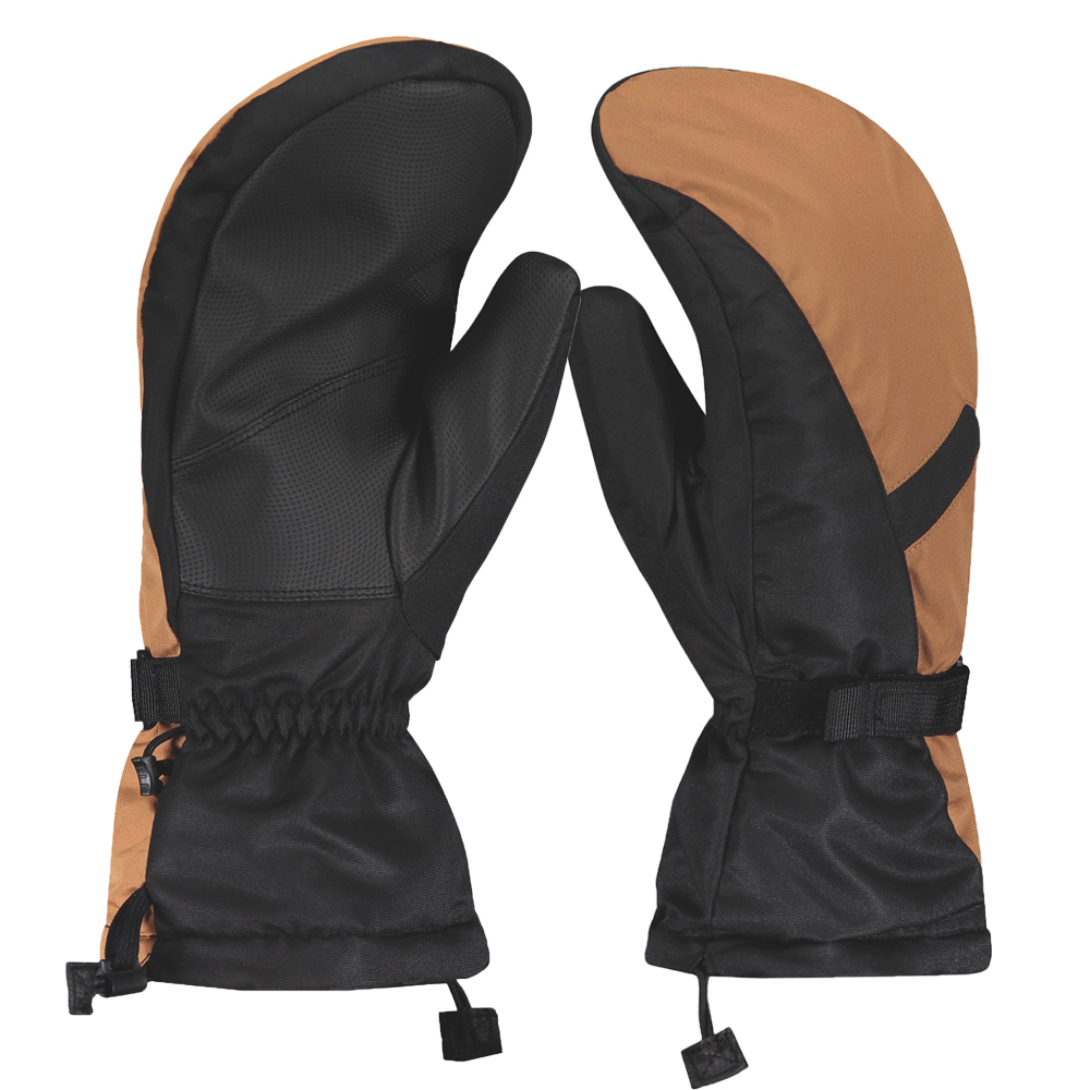 Water repellent fingerless ski/snow mittens warm velvet lining synthetic leather durable mountain sk