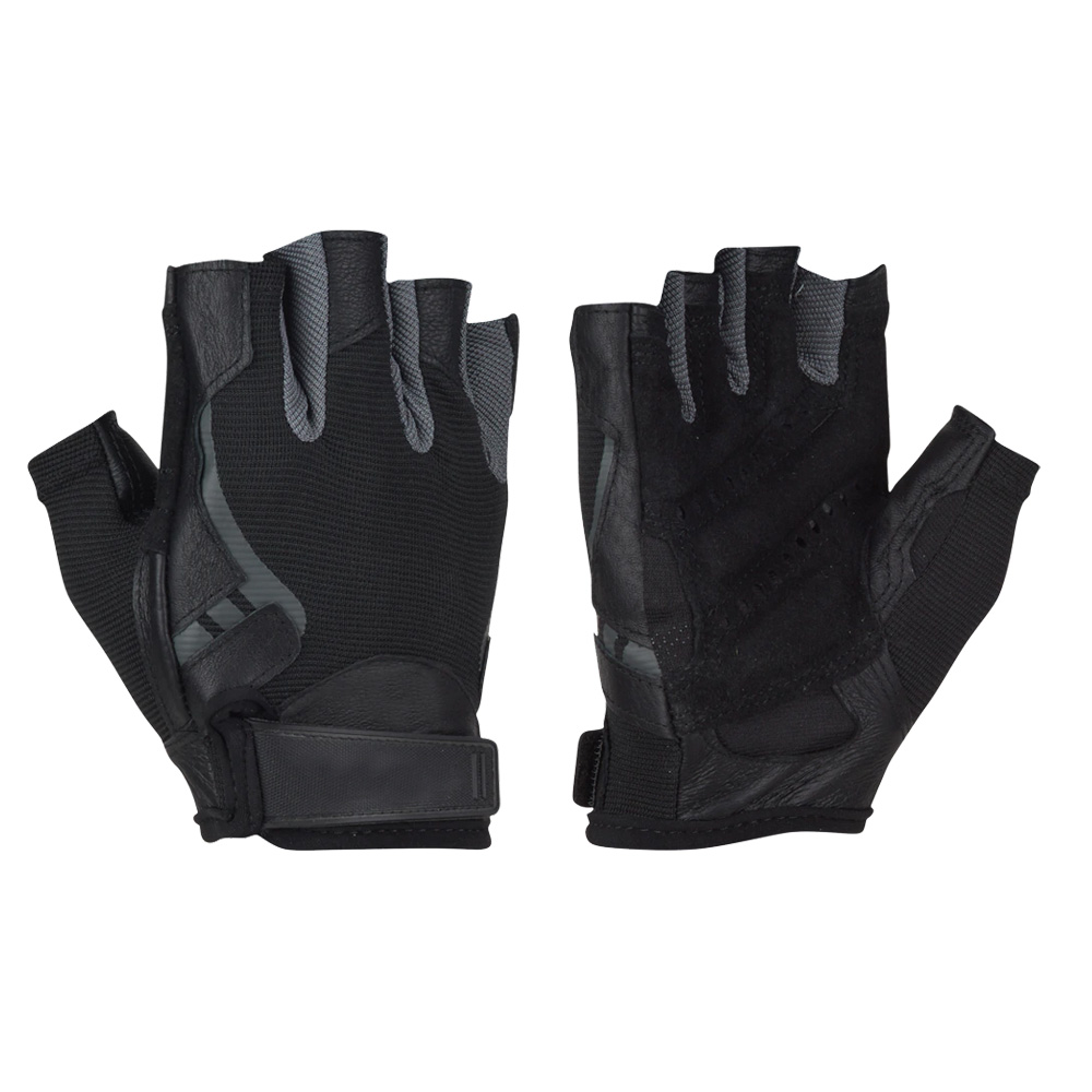 Wholesale weight lifting train gloves black half finger training gloves