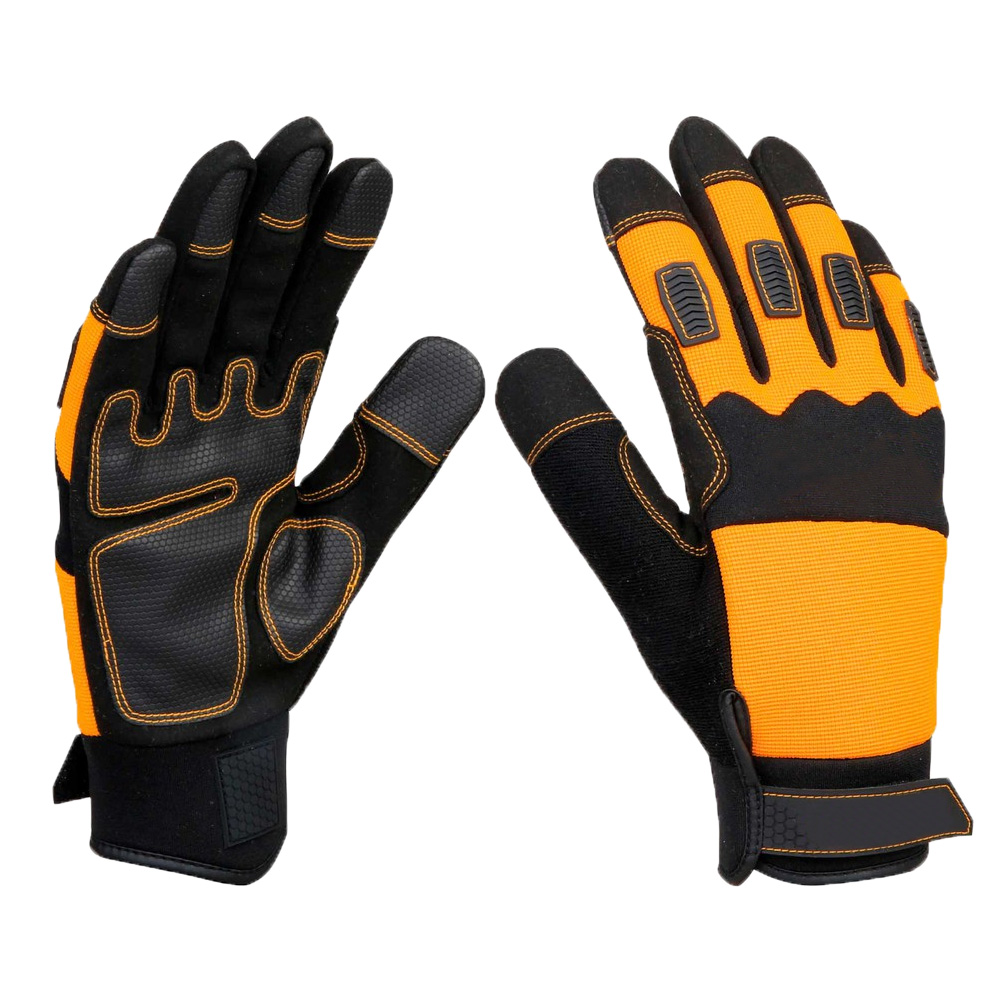 Best quality abrasion resistance mechanic gloves with durable microfibre rubber knuckle