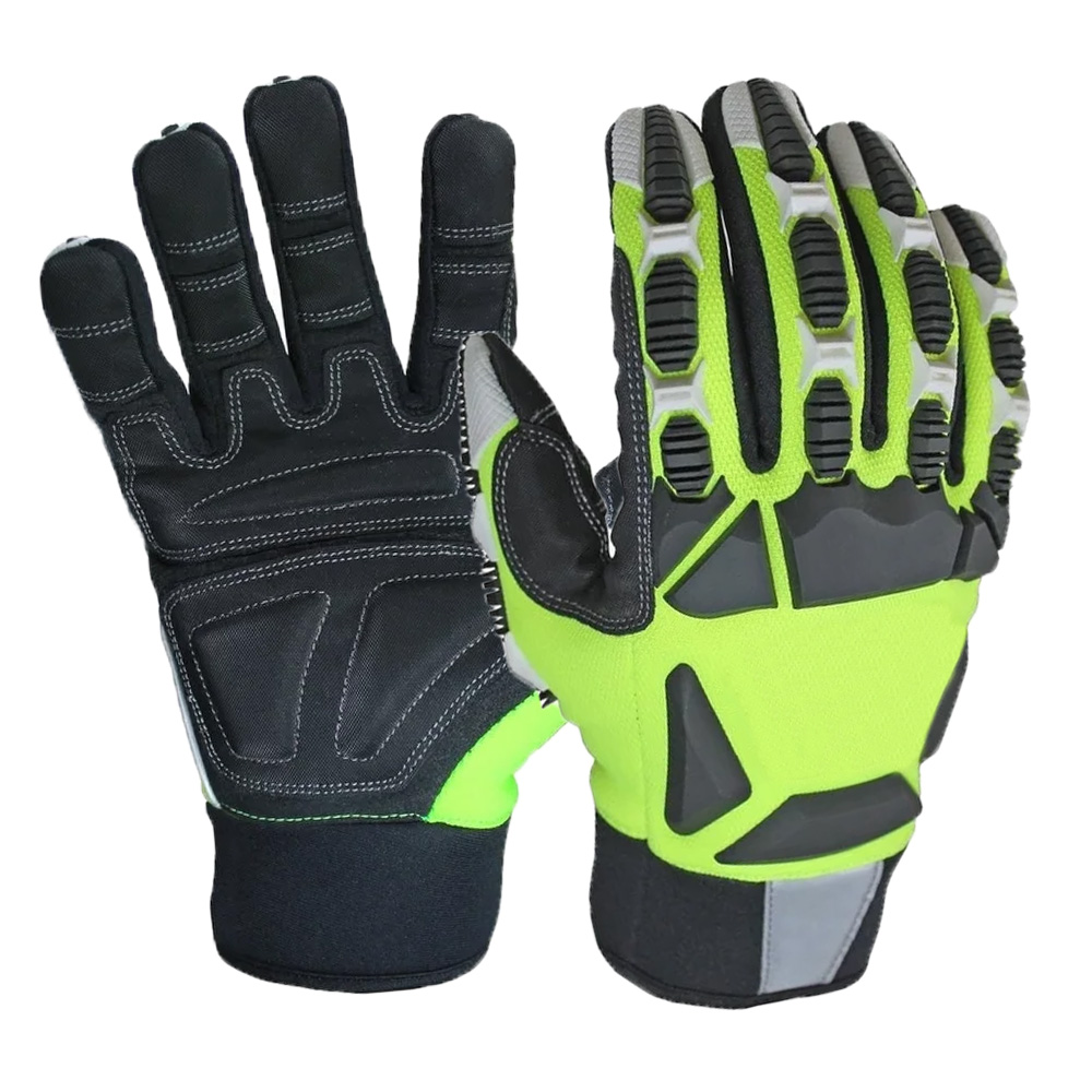 High visibility Oil and gas mechanic gloves non-slip working gloves with grip and durability