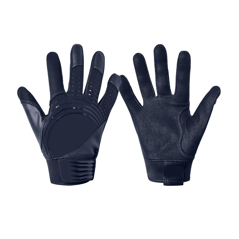 Navy blue leather batting gloves durable wholesale batting gloves