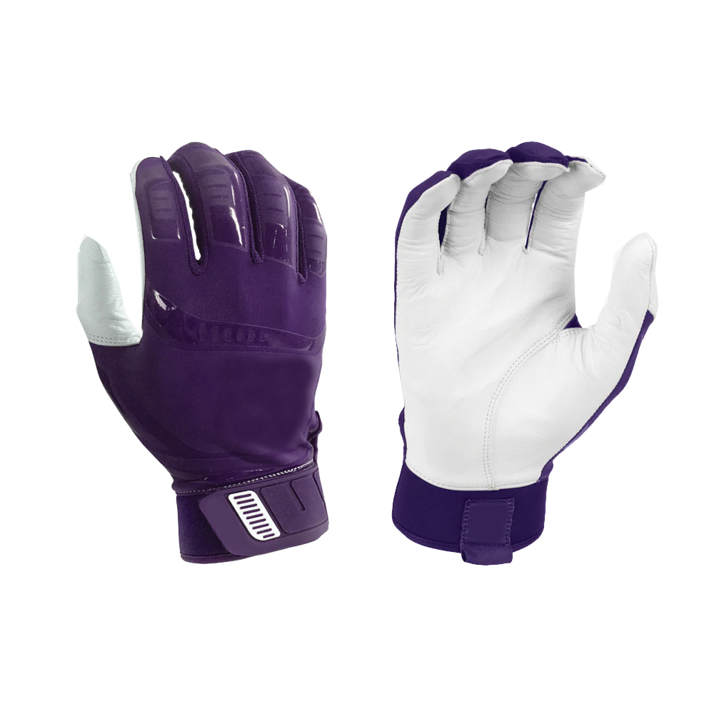 Goat leather batting gloves manufacturer Spandex purple batting gloves