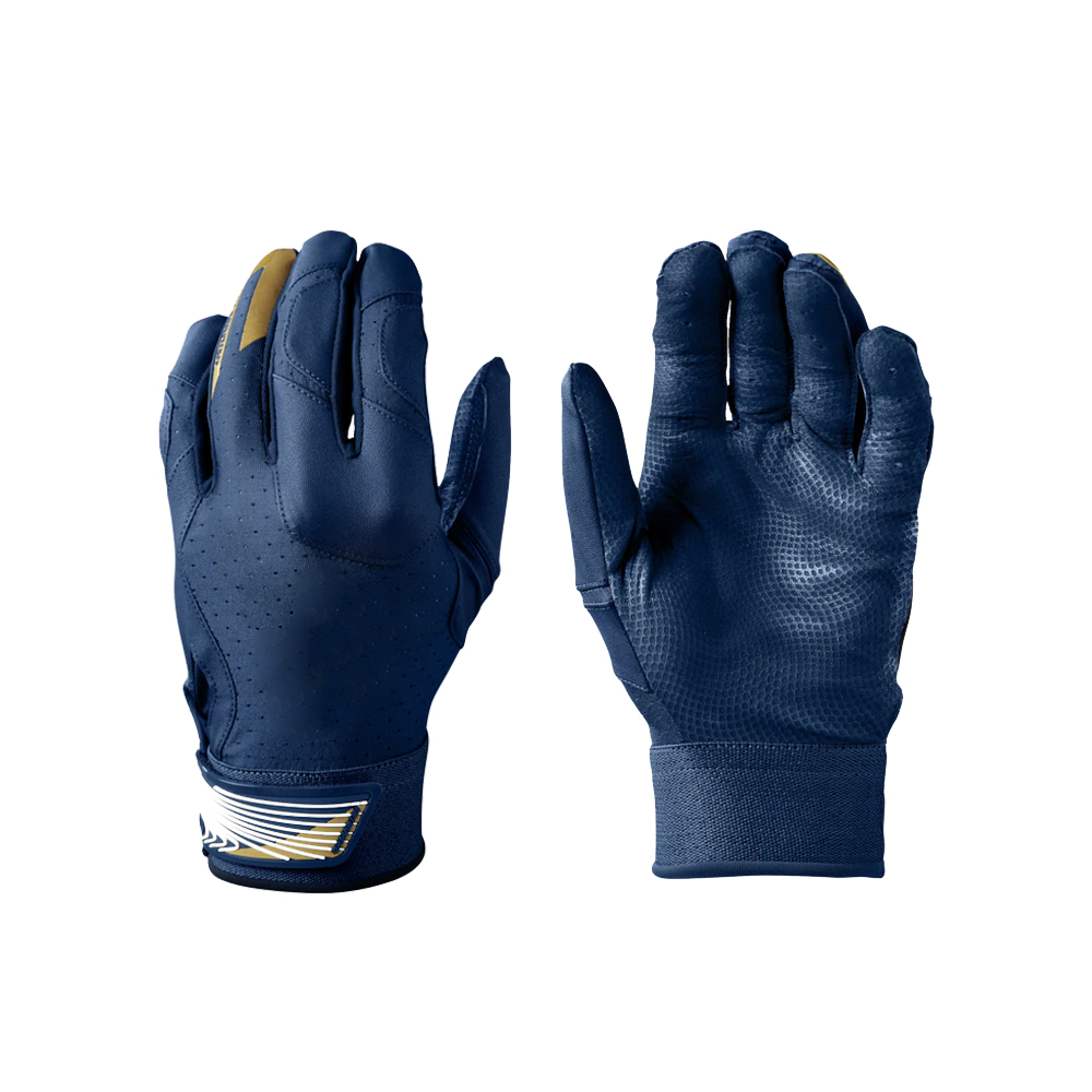 Royal blue embossed leather batting gloves adult batting gloves wholesale