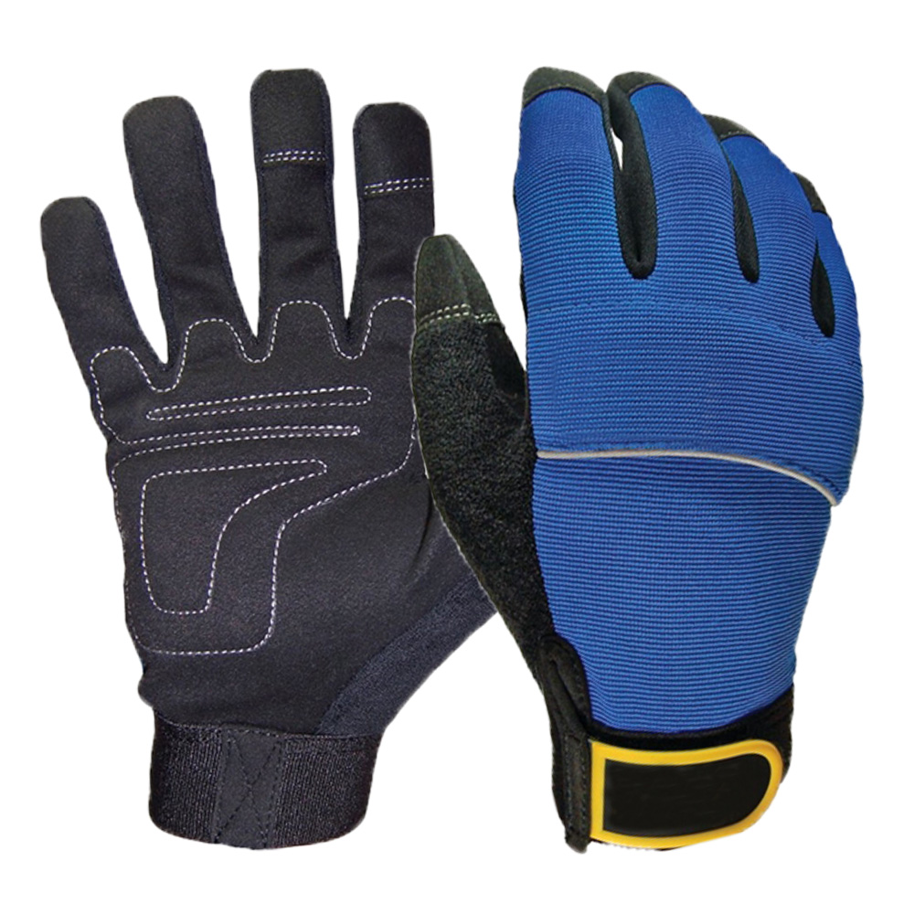 Durable synthetic suede impact mechanic work gloves breathable and flexible mechanic gloves