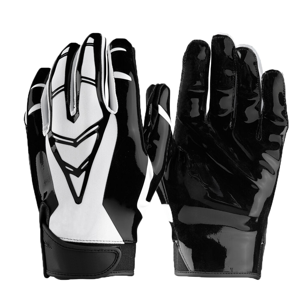 Hot sale Youth black football receiving gloves silicone sticky professional American football gloves