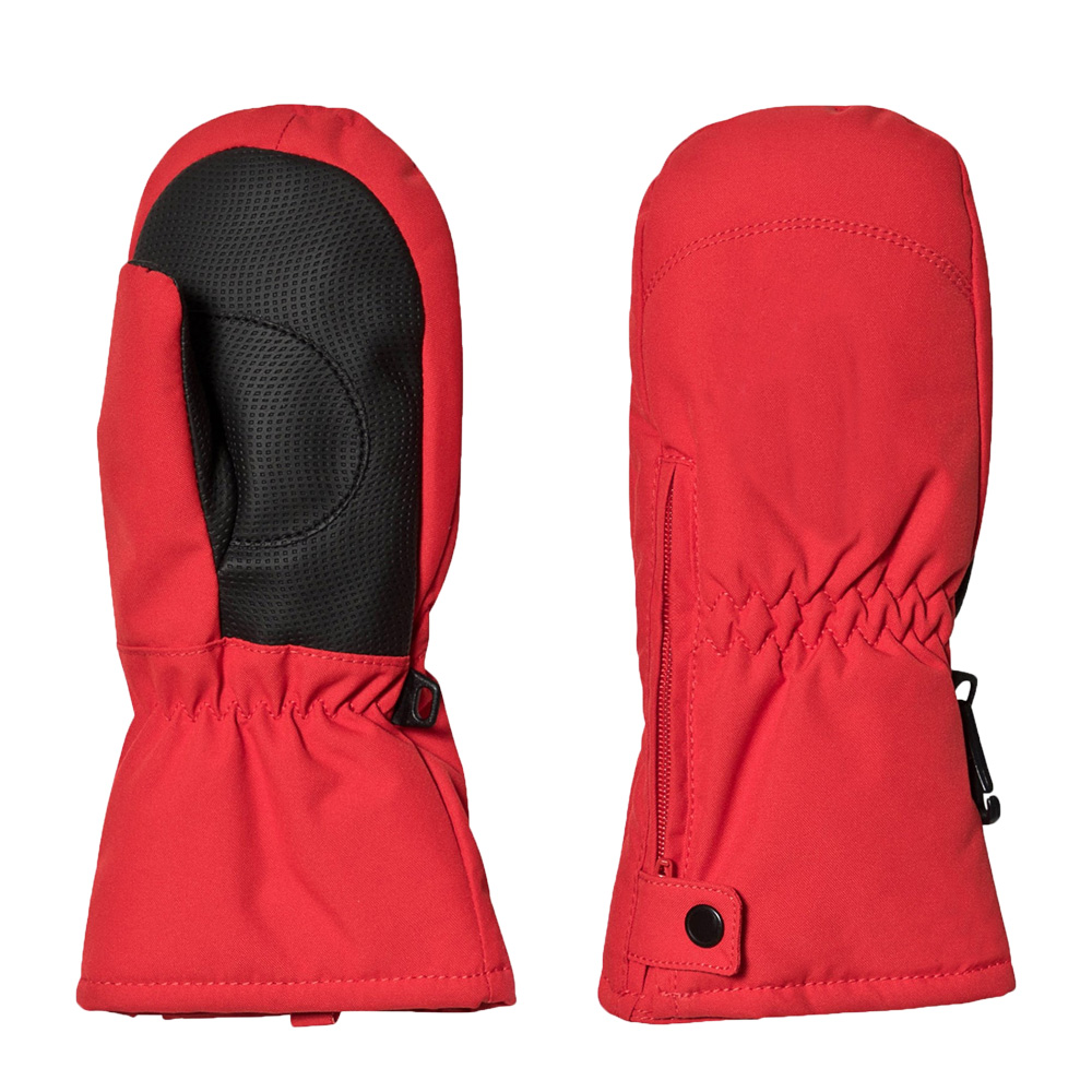 Cute Kids ski mittens red color fleece warm waterproof ski mittens breathable