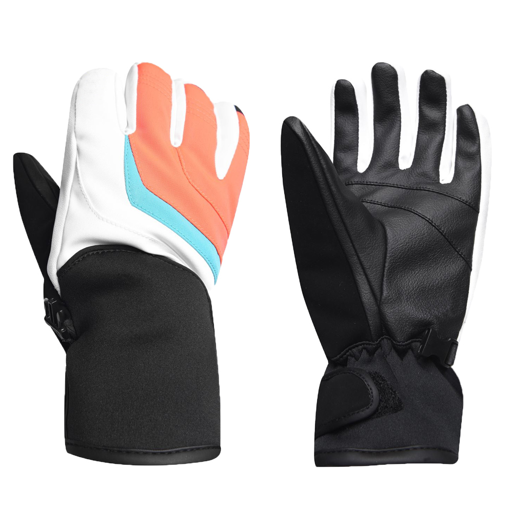 2021 hot sale kids ski gloves 5 long finger leather mountain ski gloves windproof