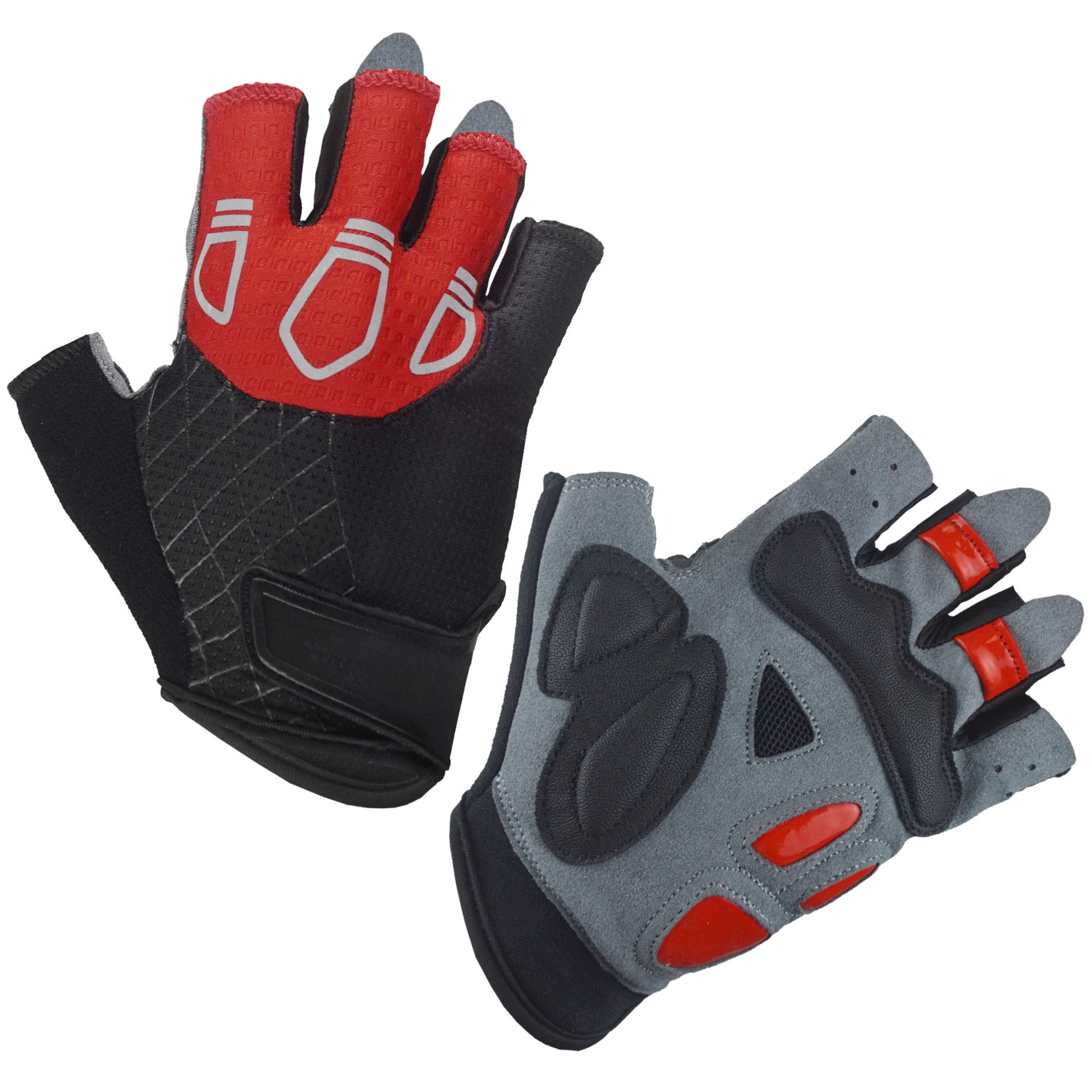 microfiber fabric palm with gel padding half fingers cycling gloves