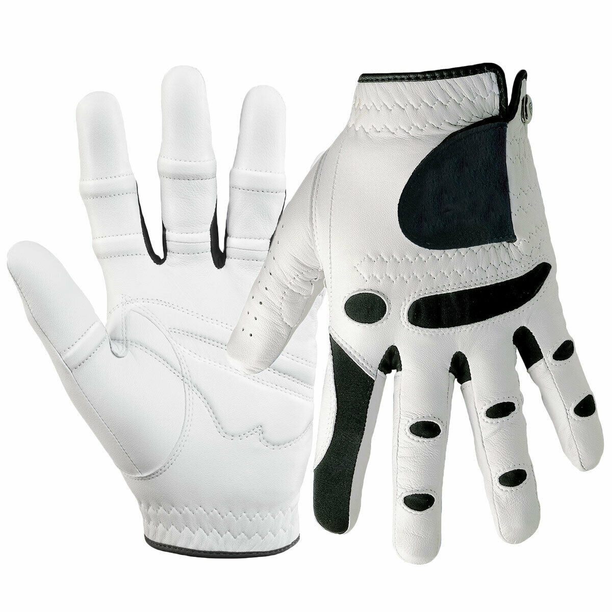 Men soft sheep leather elastic fabric durable&breathable golf gloves