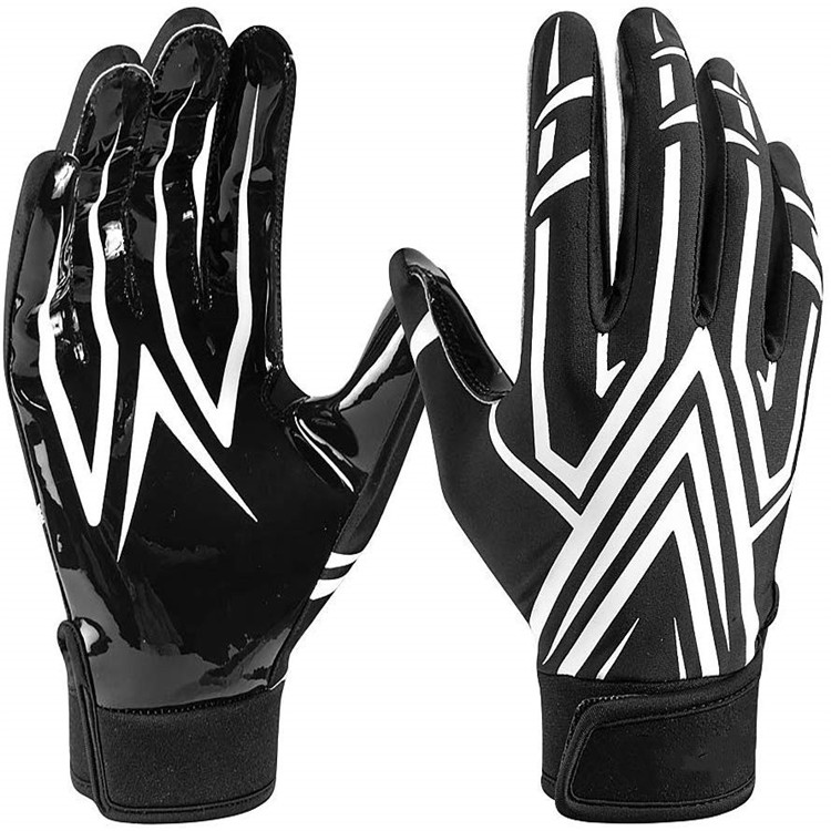 Fancy silicone printing super sticky ventilating American football gloves