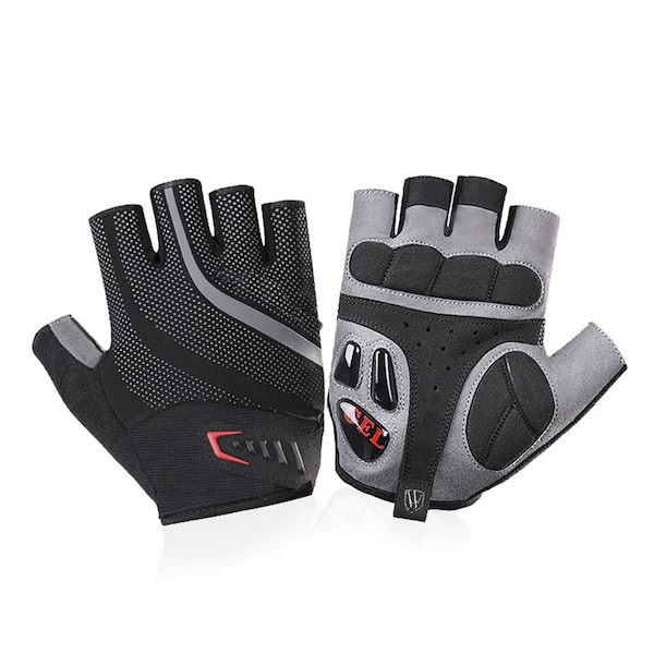 high quality spandex fabric gel padding fingerless breathable riding gloves