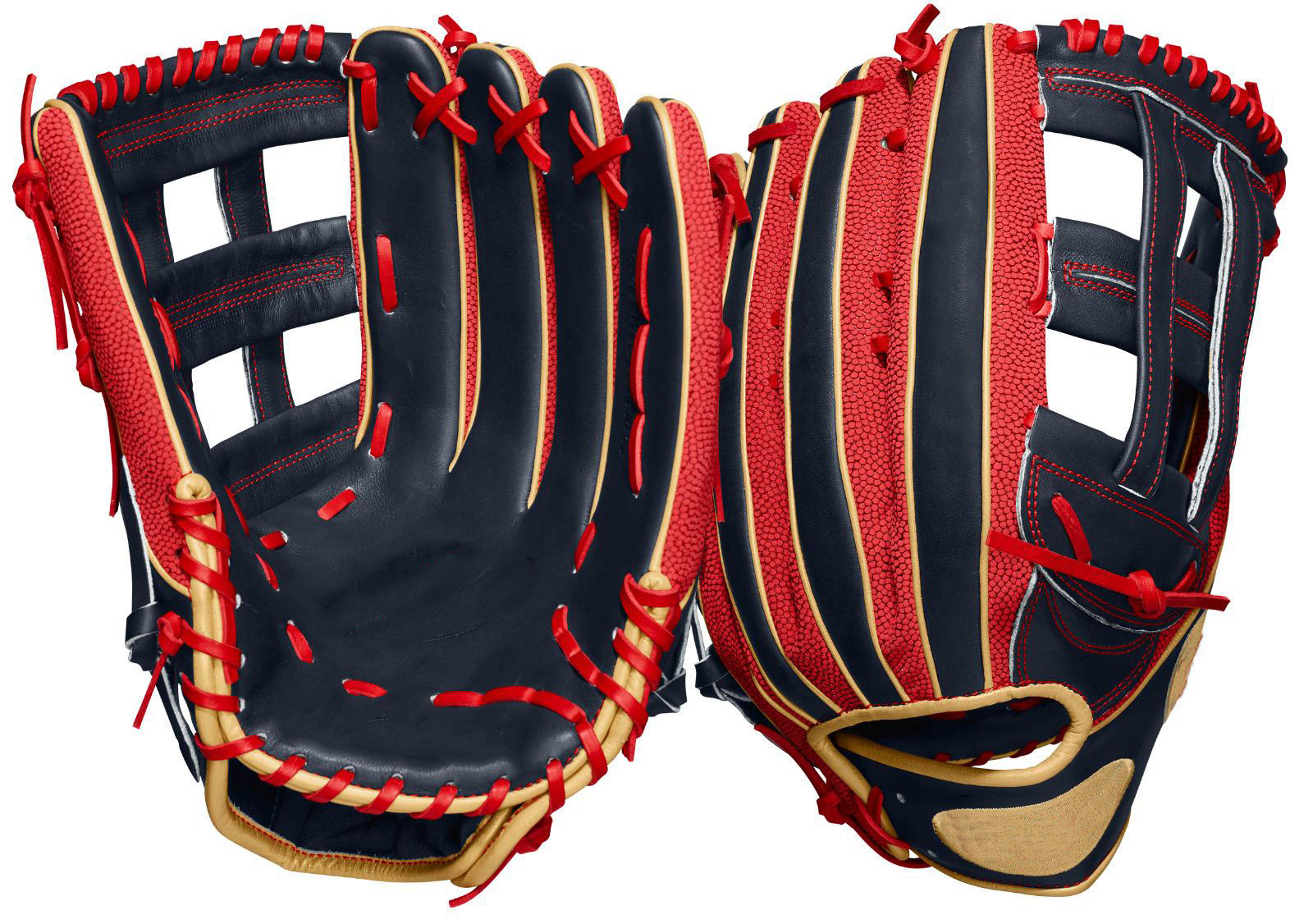 cowskin leather 11.5" Full leather black and red infield baseball gloves
