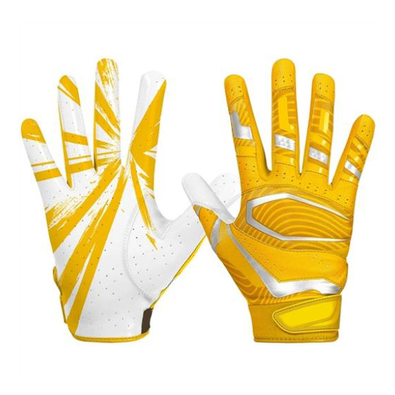 Super sticky palm breathable and flexible back secure closure football gloves