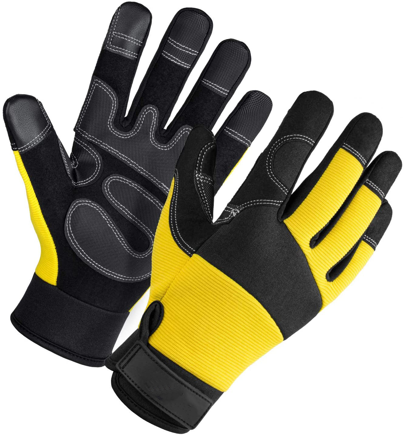 heavy-duty pu touchscreen fingertips wholesale mechanic gloves