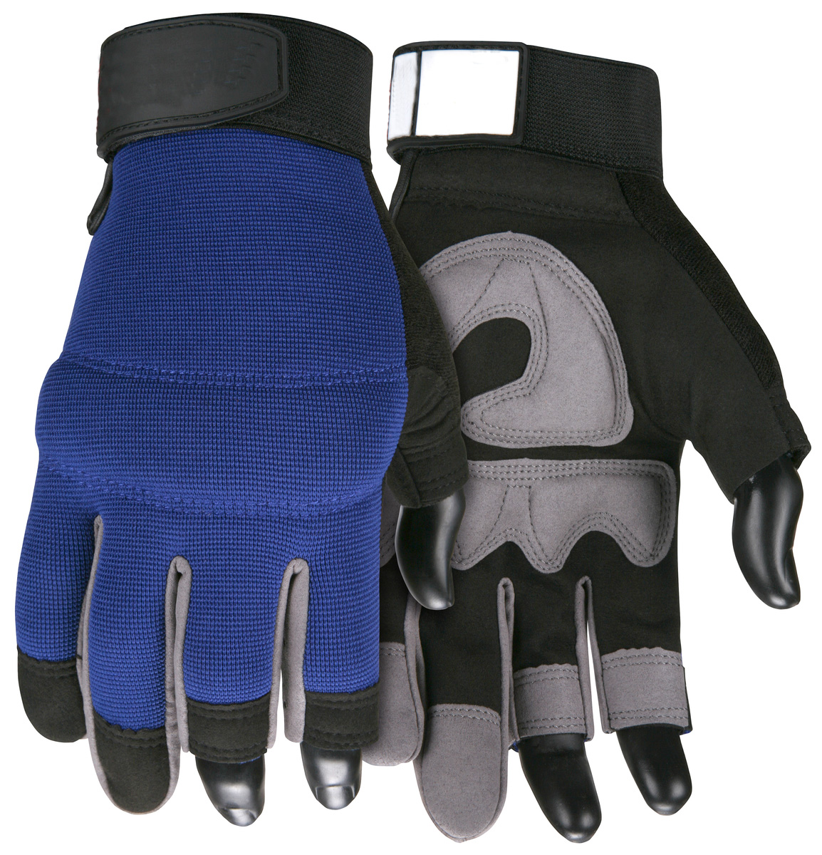 spandex back three fingerless design durable protection hand safety work gloves
