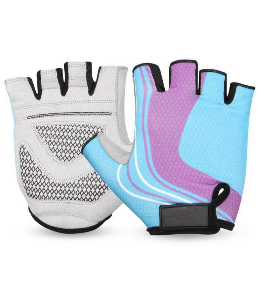 fingerless women bike gloves anti-shock pad breathable and flexible back secure closure