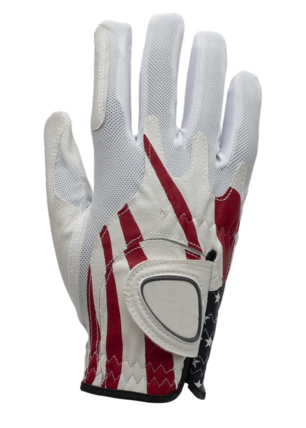 customized leather light weight mesh breathable white with pattern golf gloves
