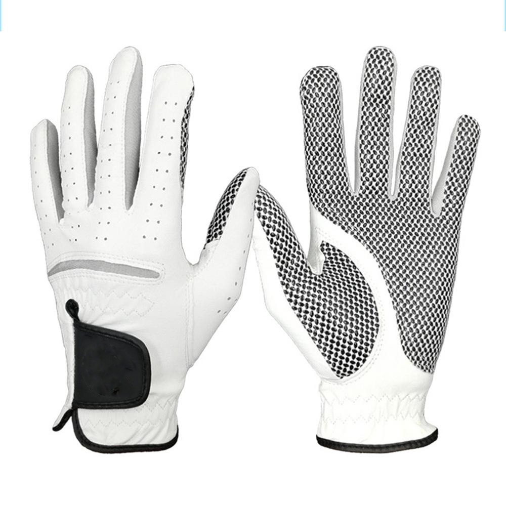customized sheepskin leather gel palm anti-slip soft men's golf gloves
