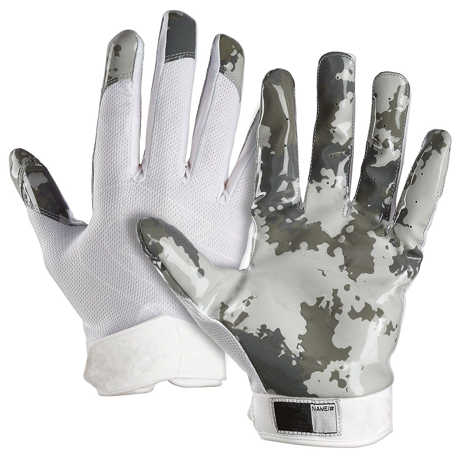 super sticky palm camouflage pattern ventilation back football reciever gloves
