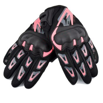 High abrasion resistance 100% polyester summer plastic knuckle protection elastic motorcycle gloves