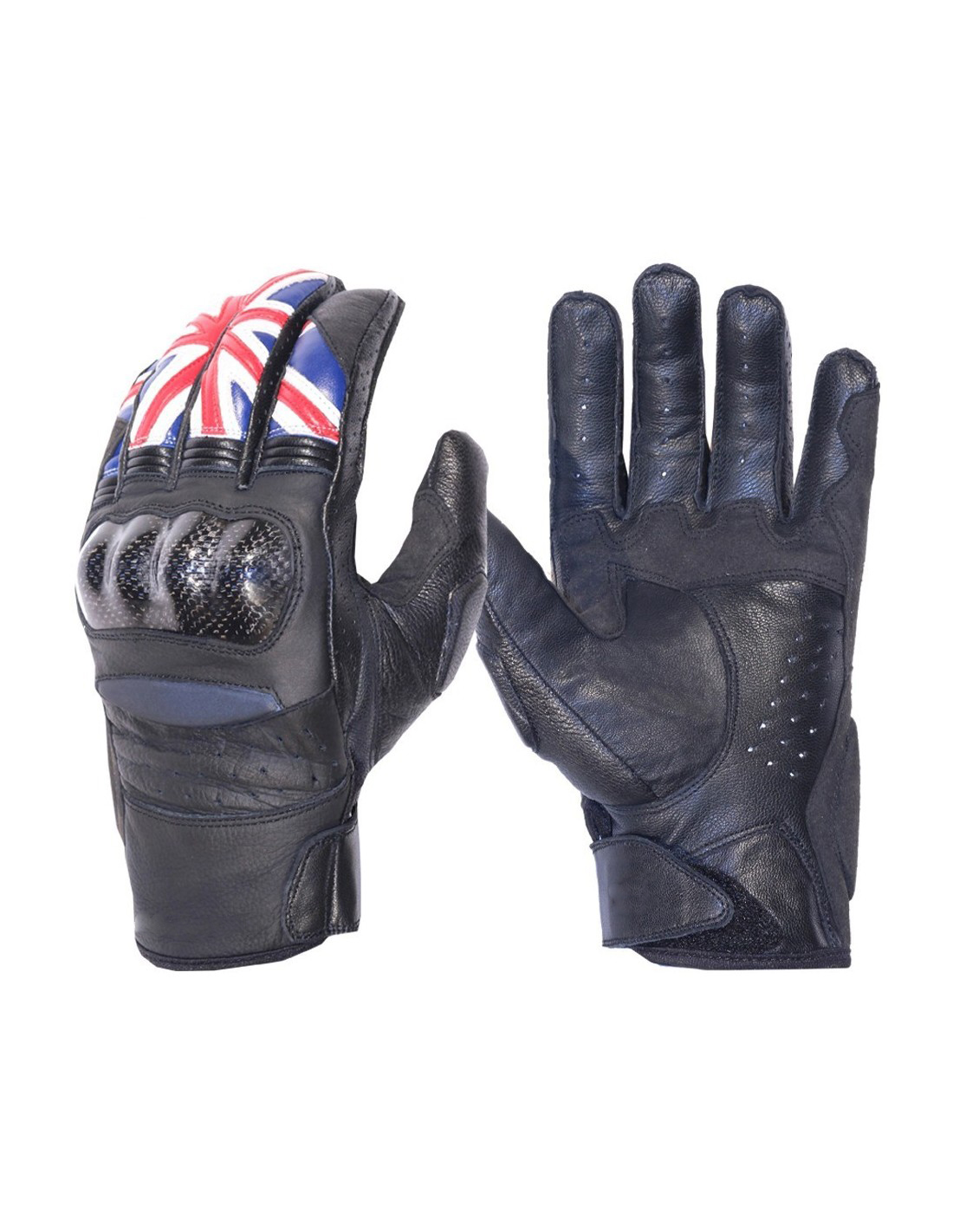 Strong knuckle protective elastic leather flag decoration motorcycle gloves