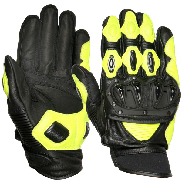 genuine leather knuckle protective reinforced pad motorcycle gloves