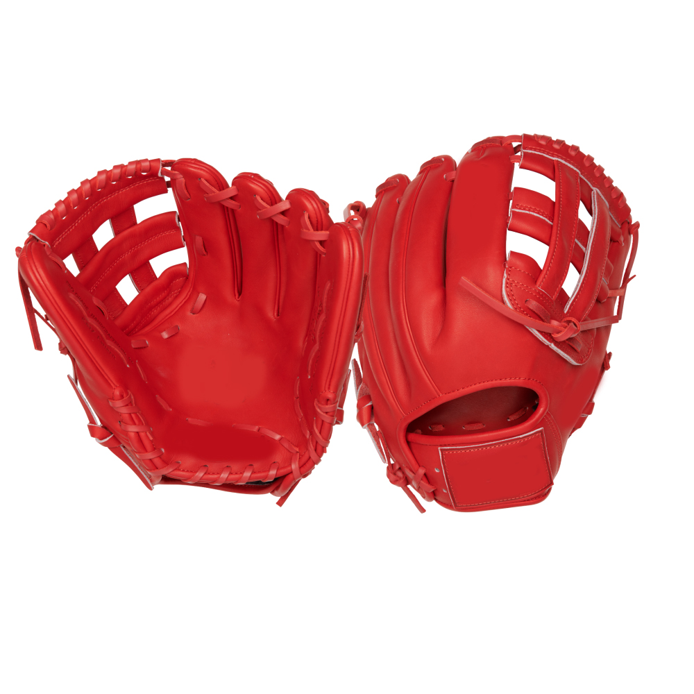 H web cowhide baseball gloves red kip leather baseball gloves
