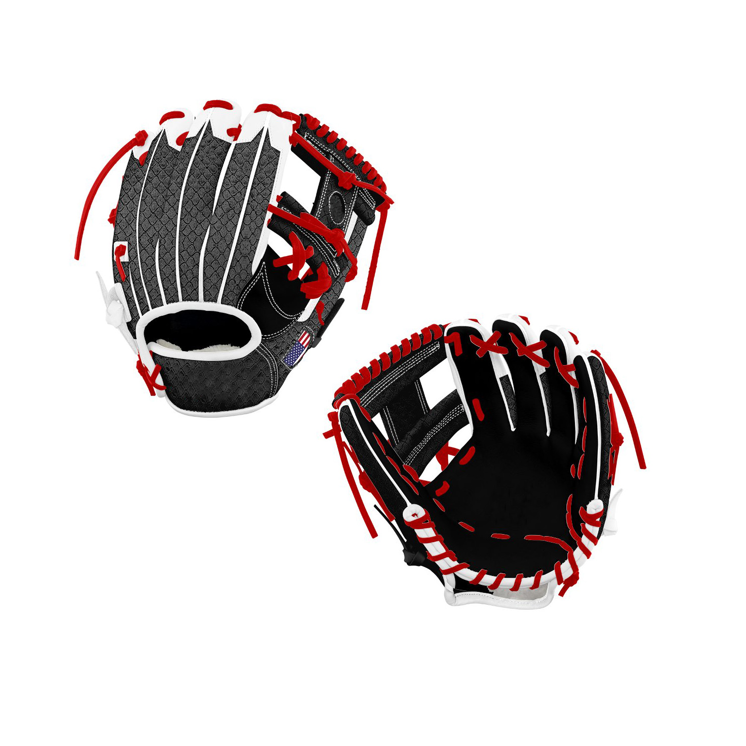 custom logo 11.5  inch  right hand throw H web  snakeskin  leather back baseball gloves