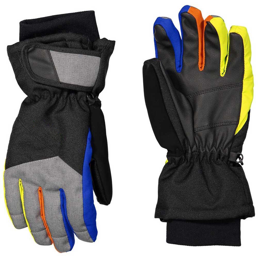 winter kids waterproof goatskin leather palm keep warm ski gloves