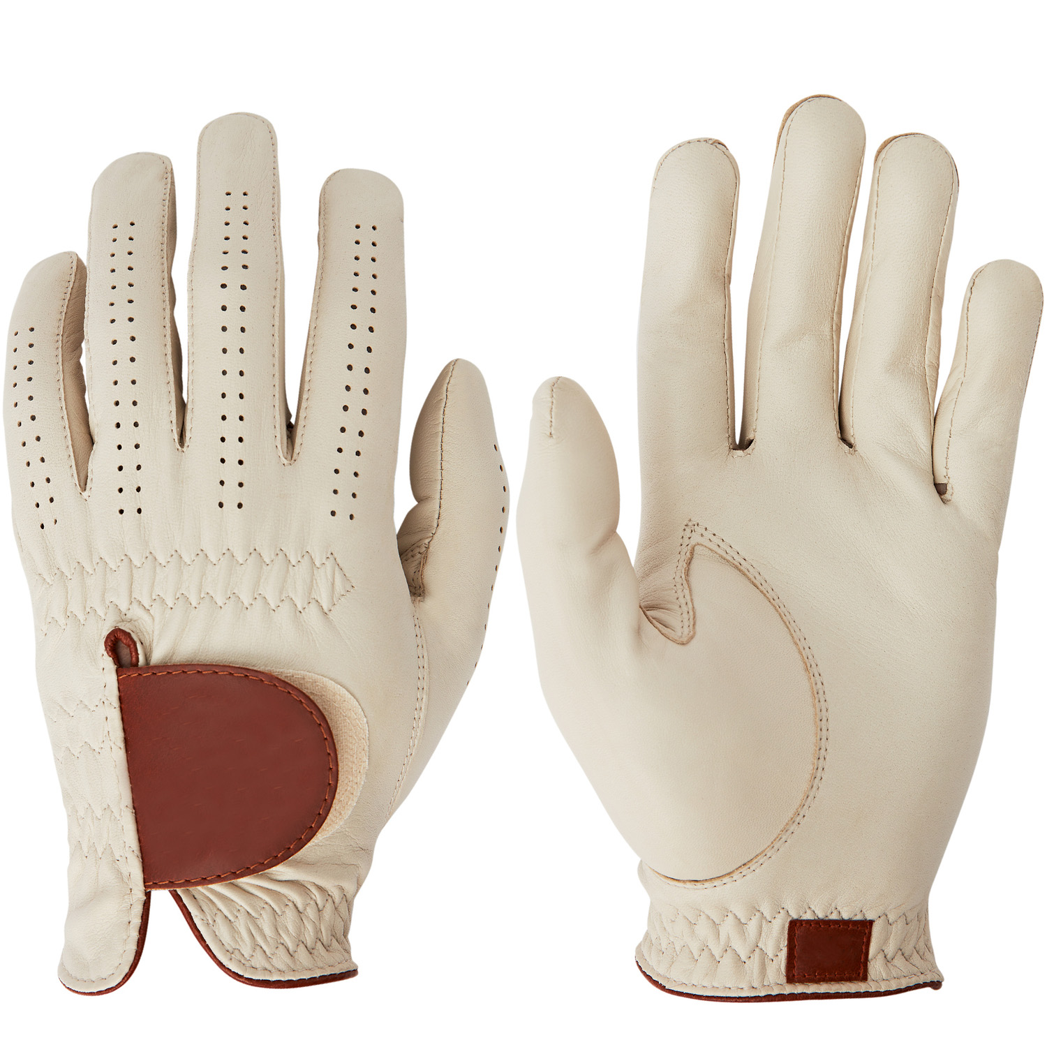 Top A grade high quality cabretta leatherapricote color custom design adult golf glove