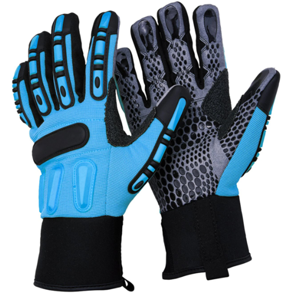 High Visible Durable Synthetic Leather Anti Vibration Shock TPR Padded Industrial Construction Mecha